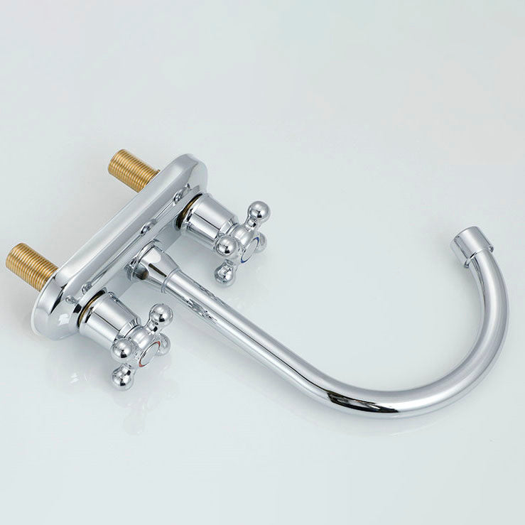 Knob Handle Center Faucet Contemporary Design Vessel Faucet 2 Hole Faucet for Bathroom