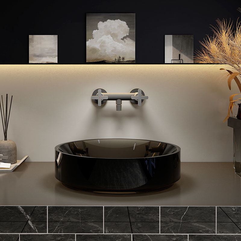 Modern Wash Stand Transparent Solid Color Resin Bathroom Sink(Not Included Faucet)