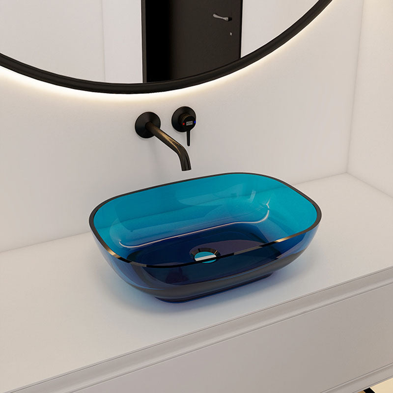 Modern Wash Stand Transparent Solid Color Resin Bathroom Sink(Not Included Faucet)
