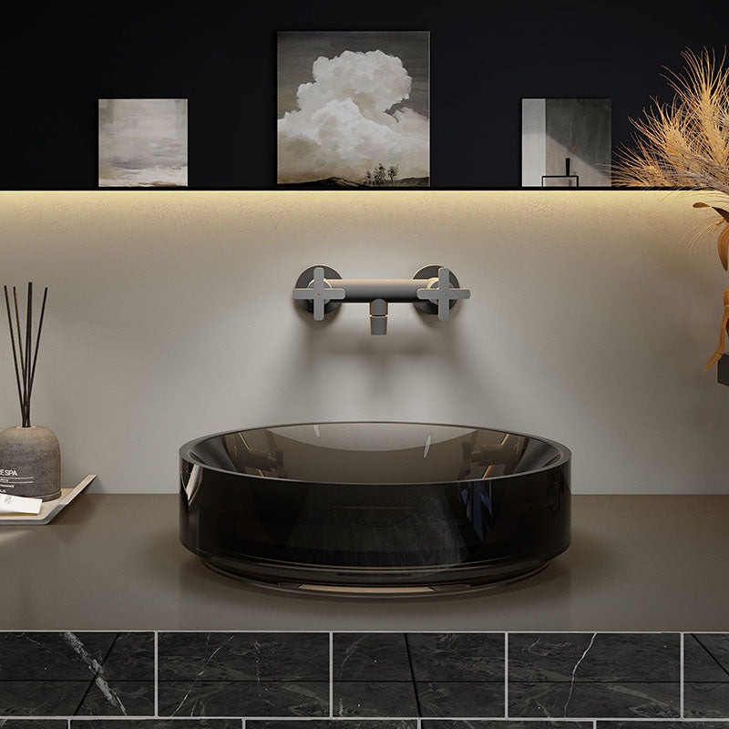 Modern Wash Stand Transparent Solid Color Resin Bathroom Sink(Not Included Faucet)