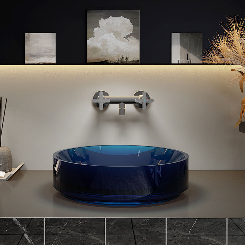 Modern Wash Stand Transparent Solid Color Resin Bathroom Sink(Not Included Faucet)