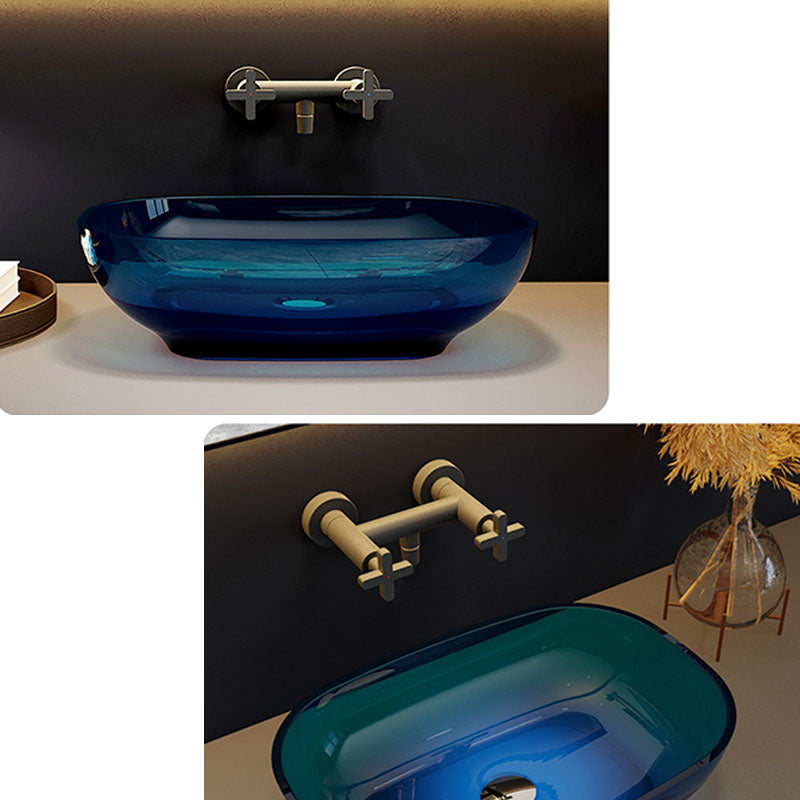 Modern Wash Stand Transparent Solid Color Resin Bathroom Sink(Not Included Faucet)
