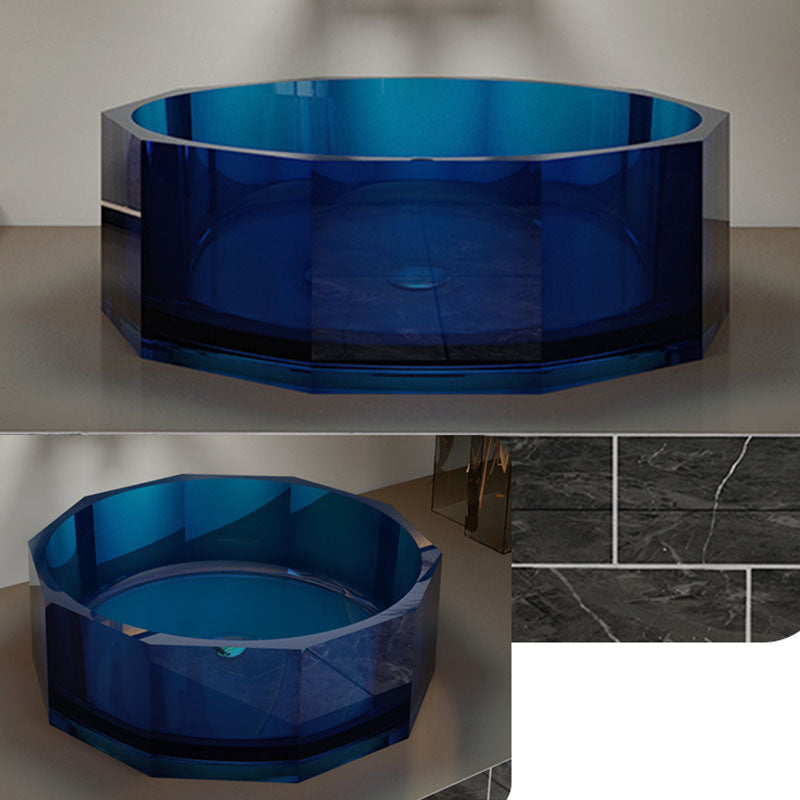 Modern Wash Stand Transparent Solid Color Resin Bathroom Sink(Not Included Faucet)