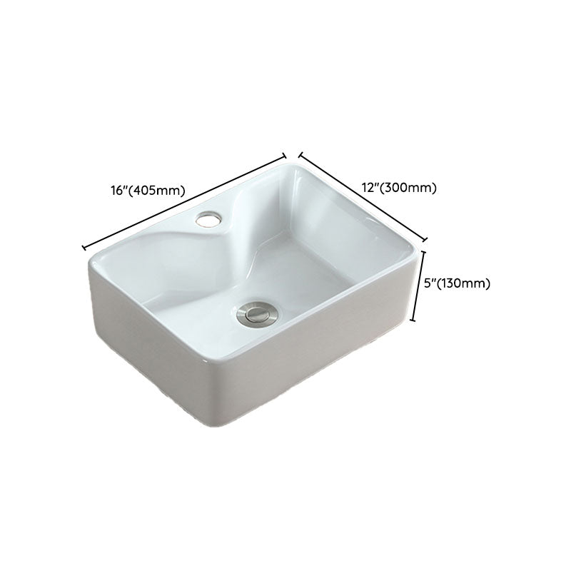 White Bathroom Sink Vessel Porcelain Bathroom Sink (Not Including Faucet)