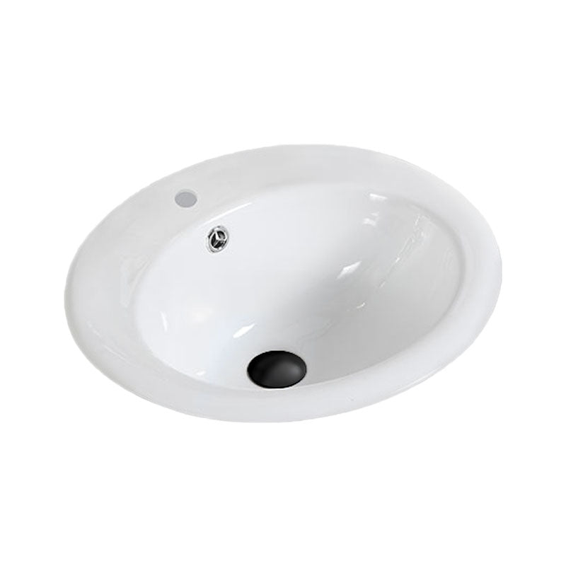 Classical Basin Sink Solid Color Porcelain Bathroom Sink in White