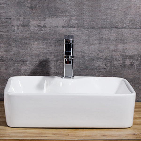 Modern Bathroom Sink Solid Color Porcelain Vessel Bathroom Sink