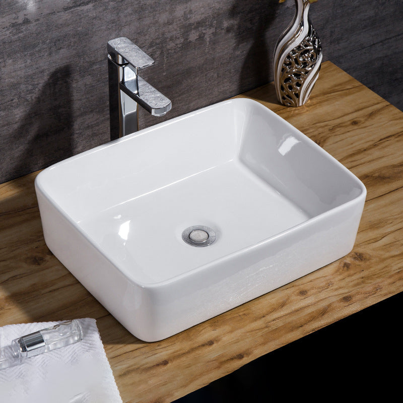 Modern Bathroom Sink Solid Color Porcelain Vessel Bathroom Sink