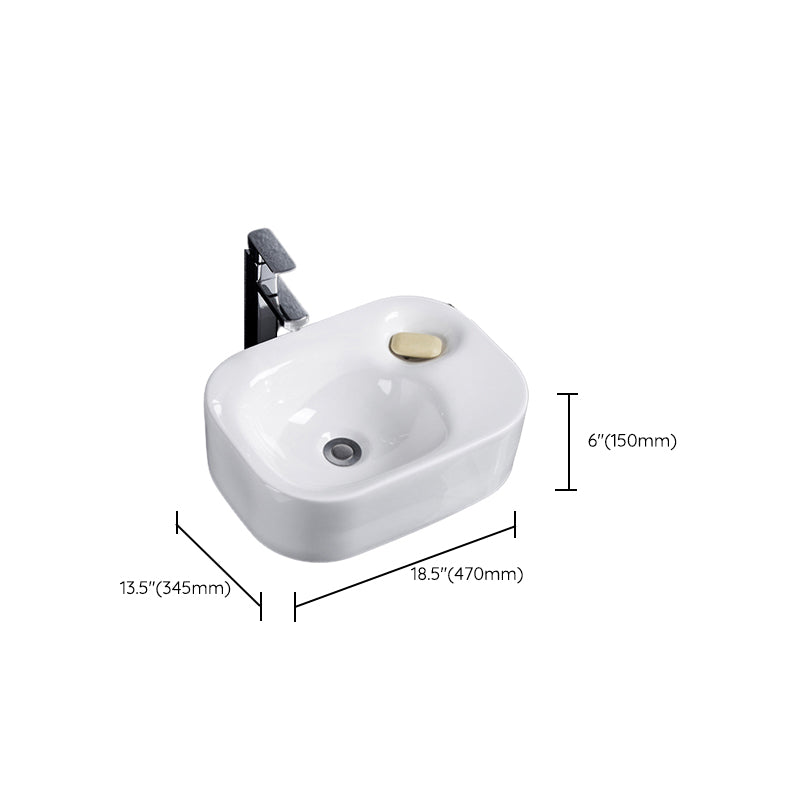 Modern Bathroom Sink Solid Color Porcelain Vessel Bathroom Sink