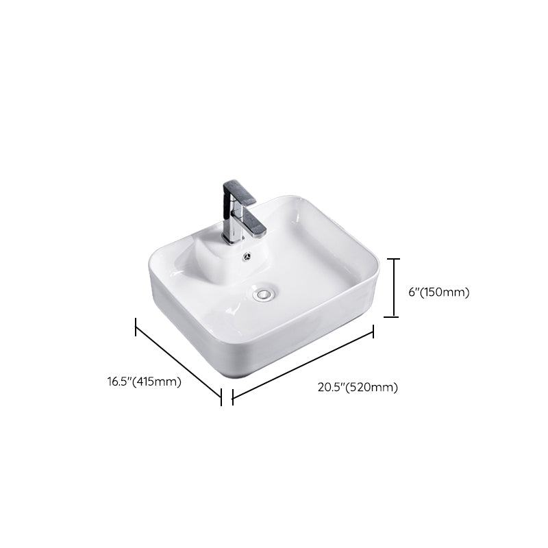 Modern Bathroom Sink Solid Color Porcelain Vessel Bathroom Sink