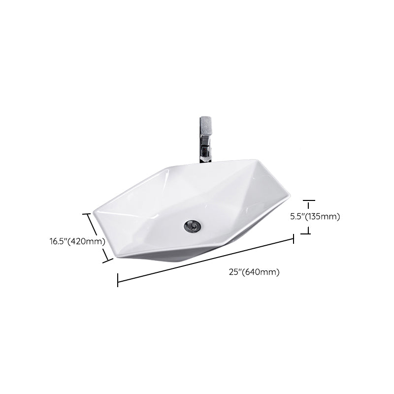 Modern Bathroom Sink Solid Color Porcelain Vessel Bathroom Sink