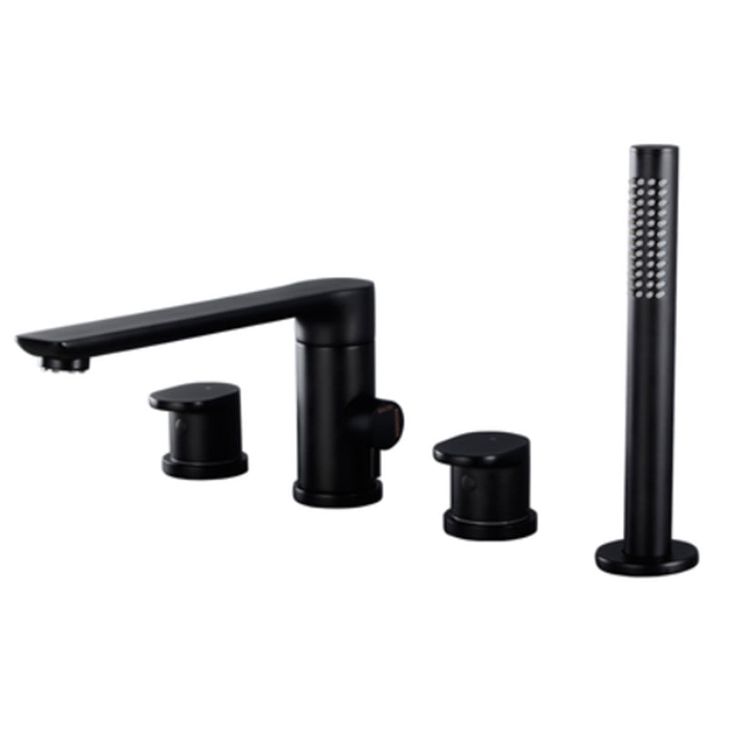 Modern Style Roman Tub Faucet Pure Color Deck-Mount Low Arc Copper Roman Tub Faucet