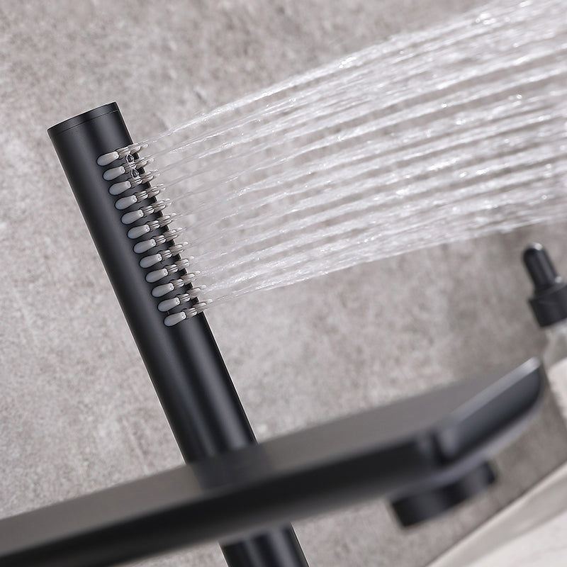 Modern Style Roman Tub Faucet Pure Color Deck-Mount Low Arc Copper Roman Tub Faucet