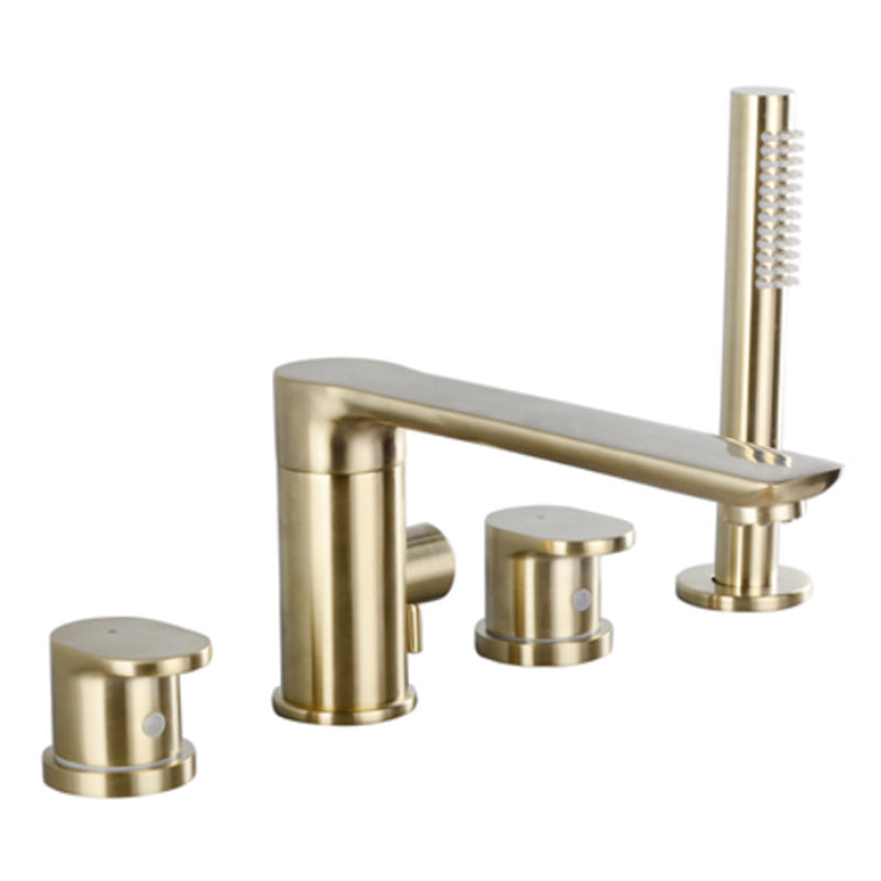Modern Style Roman Tub Faucet Pure Color Deck-Mount Low Arc Copper Roman Tub Faucet