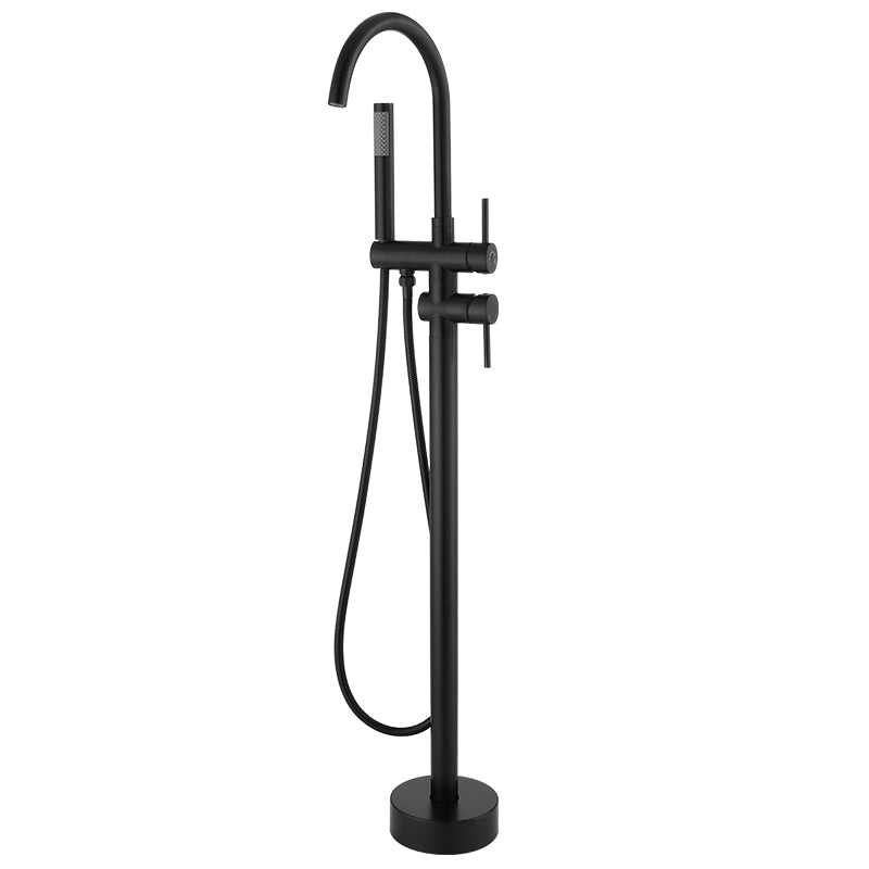 Modern Style Freestanding Tub Filler Floor Mount Freestanding Tub Filler with Hand Shower