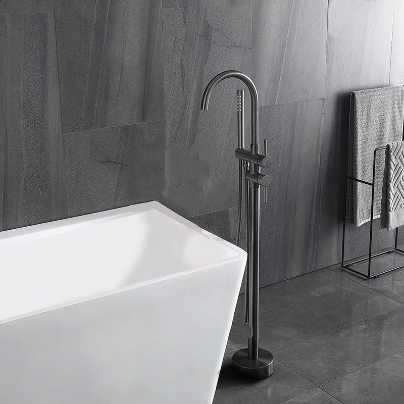 Modern Style Freestanding Tub Filler Floor Mount Freestanding Tub Filler with Hand Shower
