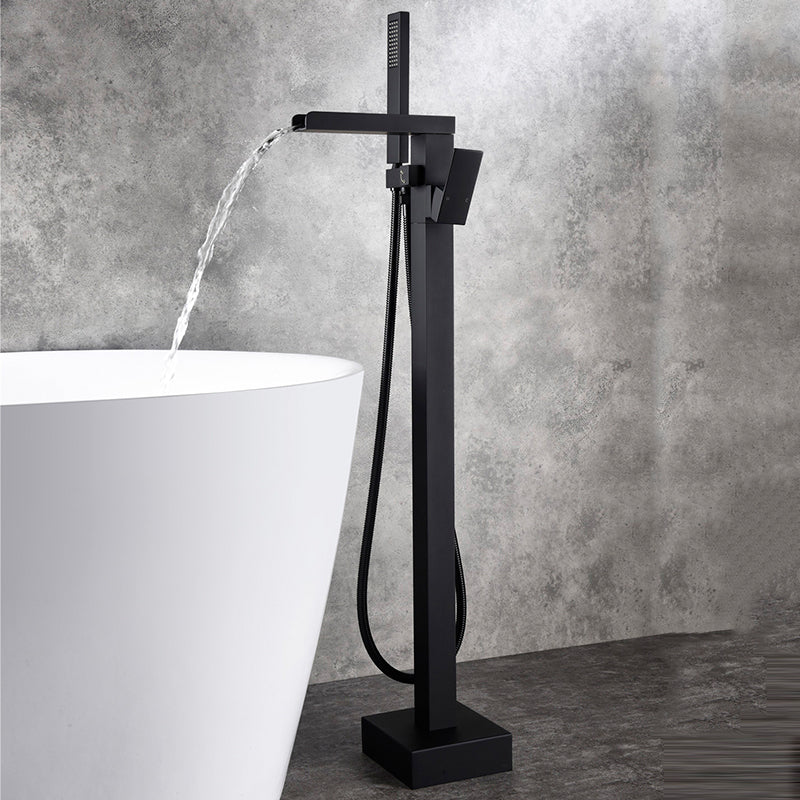 Modern Style Freestanding Tub Filler Floor Mount Freestanding Tub Filler with Hand Shower