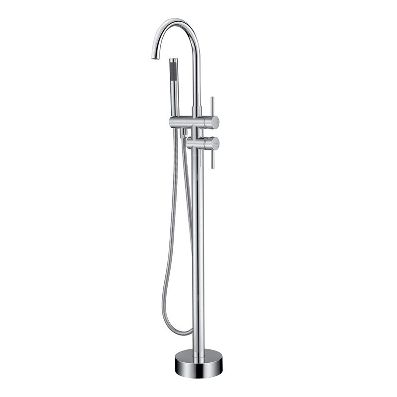 Modern Style Freestanding Tub Filler Floor Mount Freestanding Tub Filler with Hand Shower