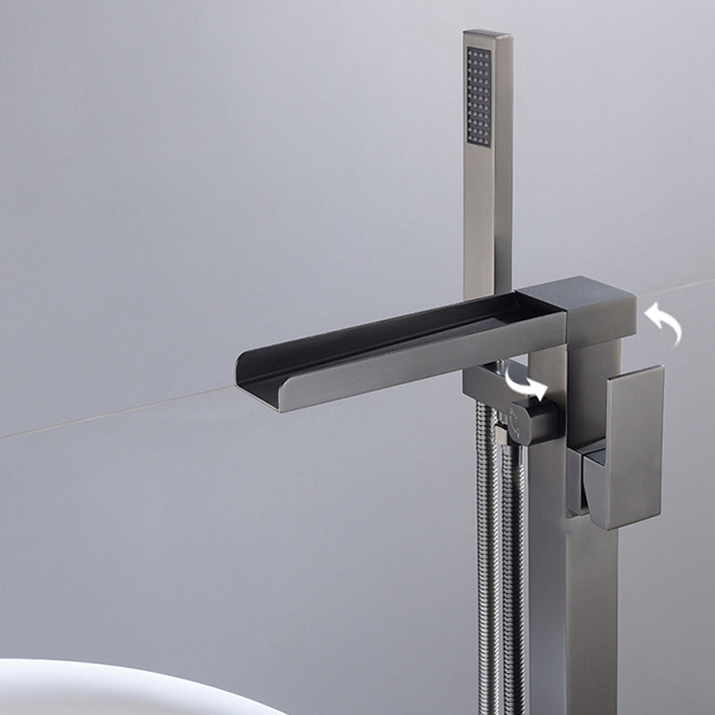 Modern Style Freestanding Tub Filler Floor Mount Freestanding Tub Filler with Hand Shower