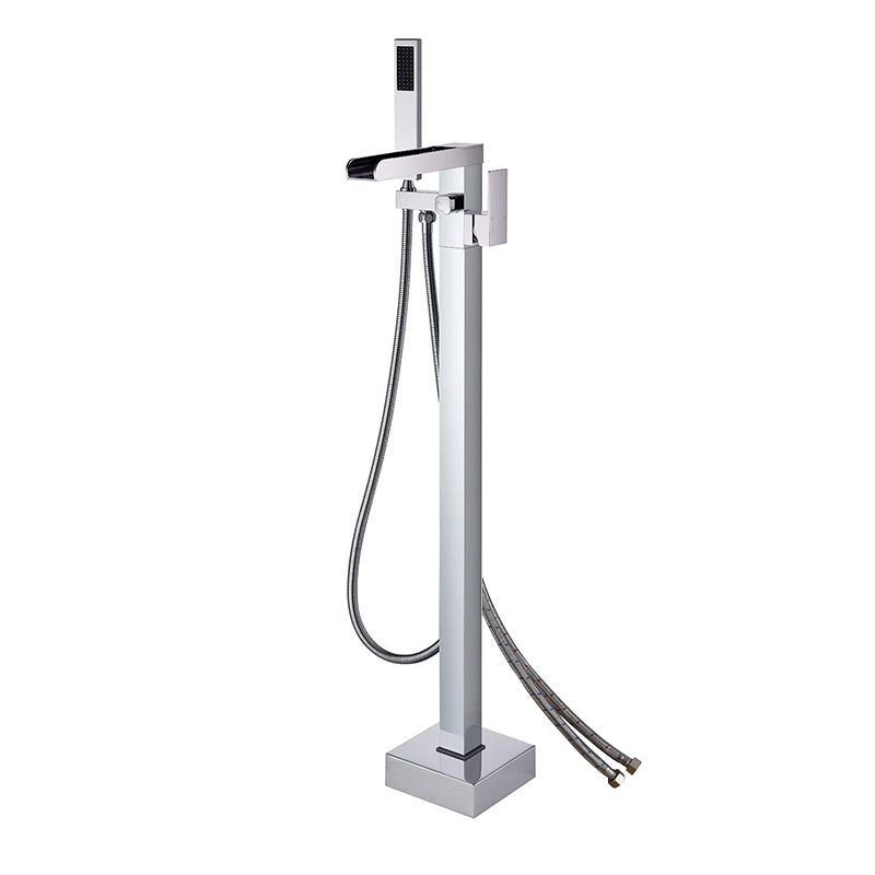 Modern Style Freestanding Tub Filler Floor Mount Freestanding Tub Filler with Hand Shower