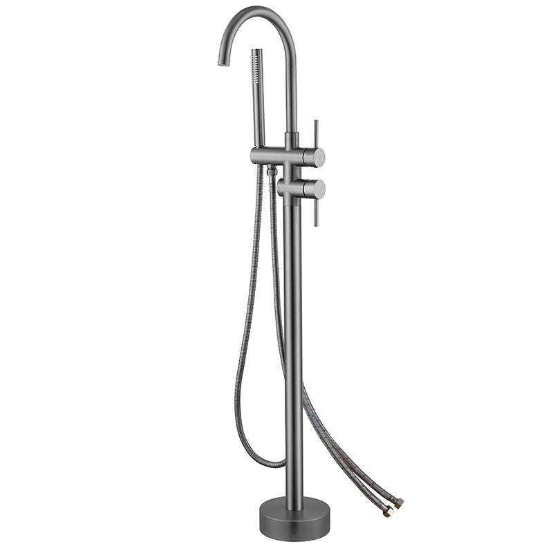 Modern Style Freestanding Tub Filler Floor Mount Freestanding Tub Filler with Hand Shower