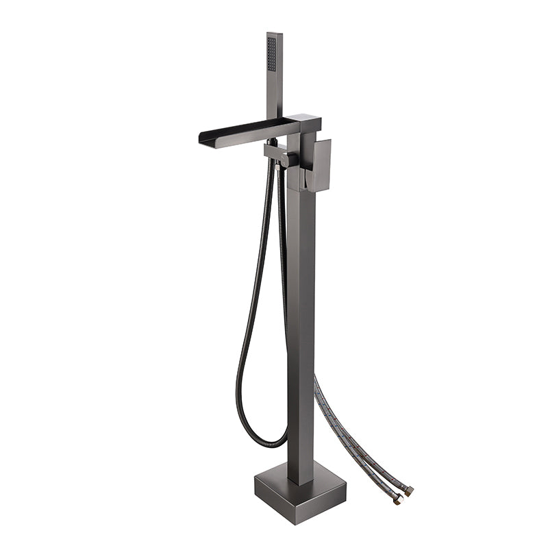 Modern Style Freestanding Tub Filler Floor Mount Freestanding Tub Filler with Hand Shower