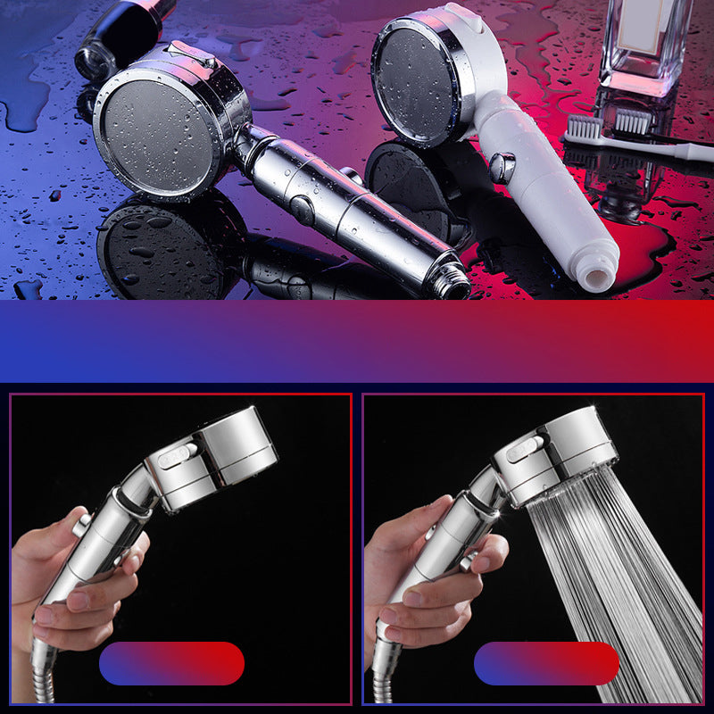 Contemporary Handheld Shower Head Round 3 Setting Spray Head in Silver
