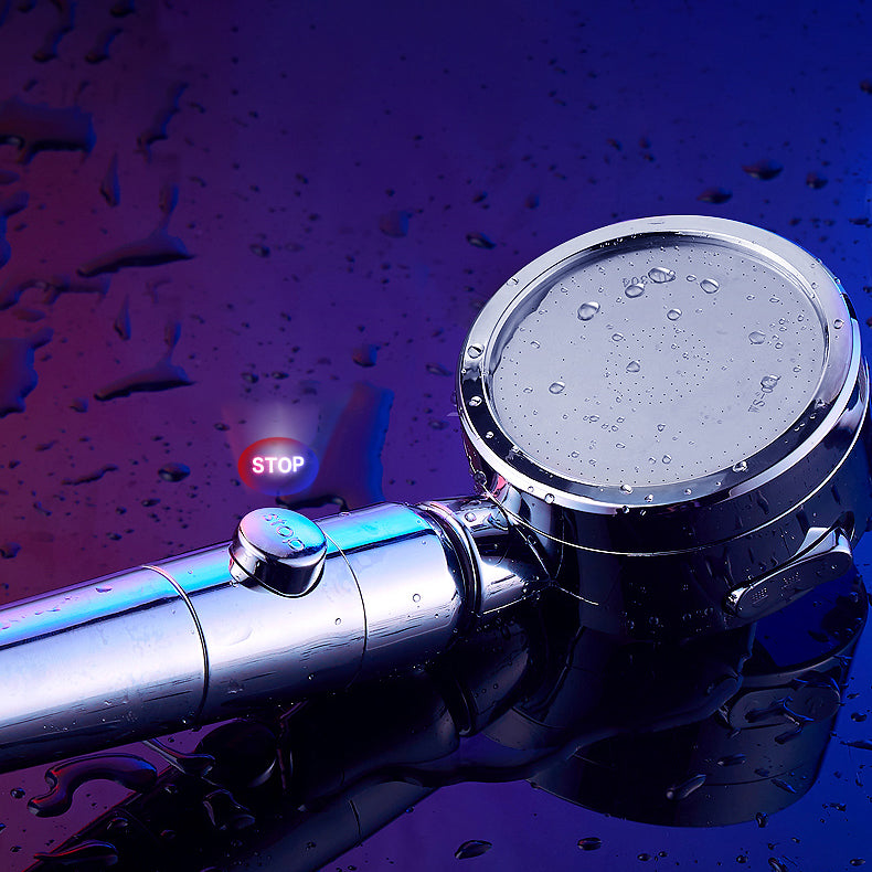 Contemporary Handheld Shower Head Round 3 Setting Spray Head in Silver