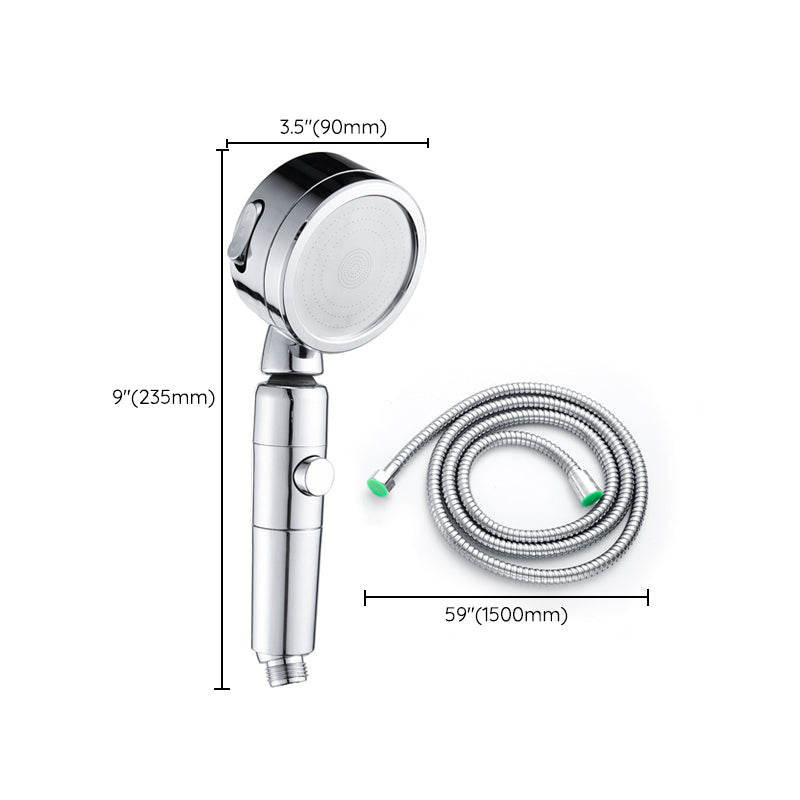 Contemporary Handheld Shower Head Round 3 Setting Spray Head in Silver
