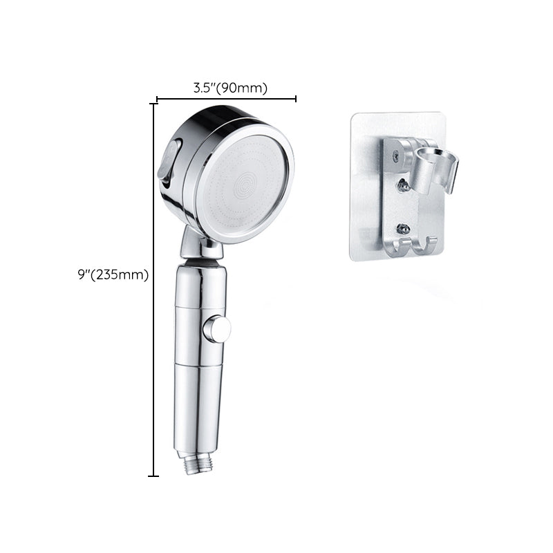 Contemporary Handheld Shower Head Round 3 Setting Spray Head in Silver