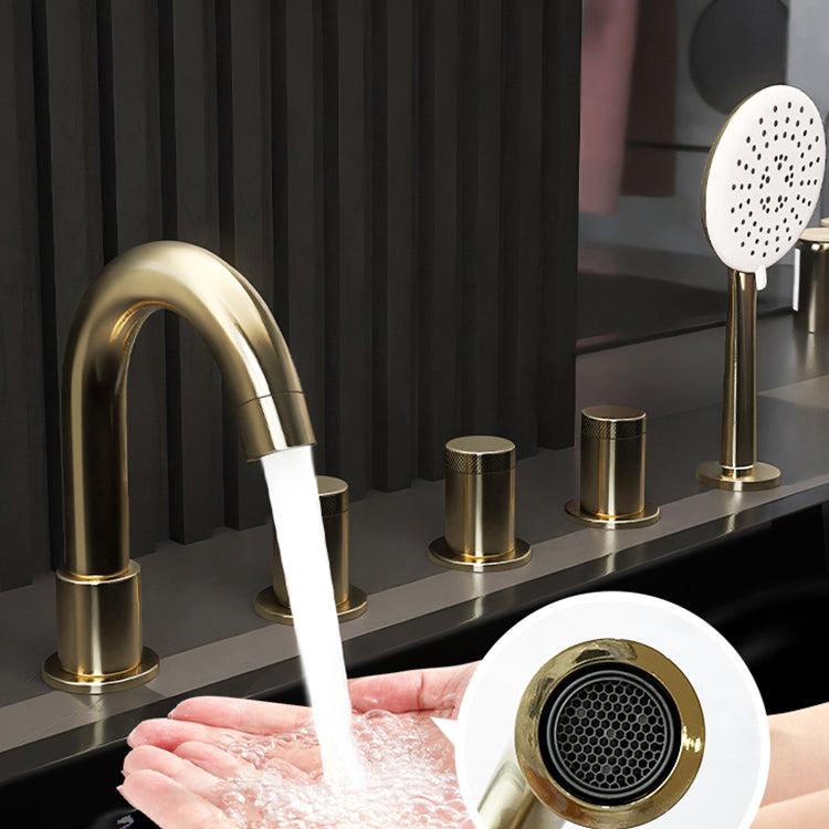 Modern Style Roman Tub Filler Deck-Mount High Arc Copper Roman Tub Filler