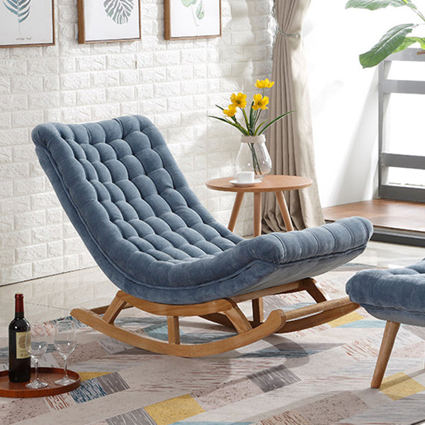 Wood Base Single Lazy Sofa Chair Lounge Leisure Home Rocking Chair