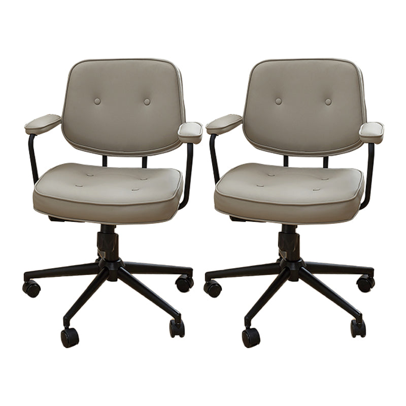 Padded Arms Desk Chair Modern Adjustable Seat Height Swivel Chair with Wheels