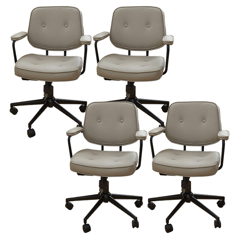 Padded Arms Desk Chair Modern Adjustable Seat Height Swivel Chair with Wheels
