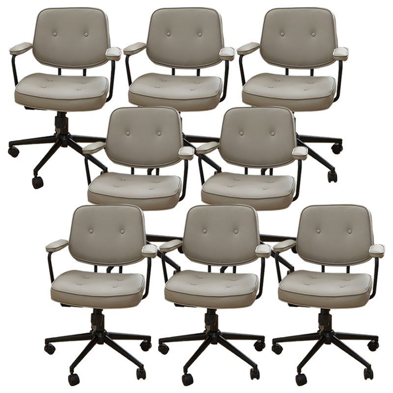 Padded Arms Desk Chair Modern Adjustable Seat Height Swivel Chair with Wheels