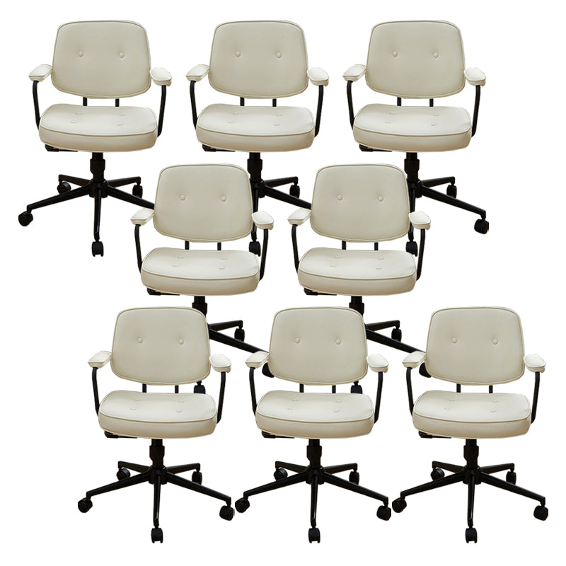 Padded Arms Desk Chair Modern Adjustable Seat Height Swivel Chair with Wheels