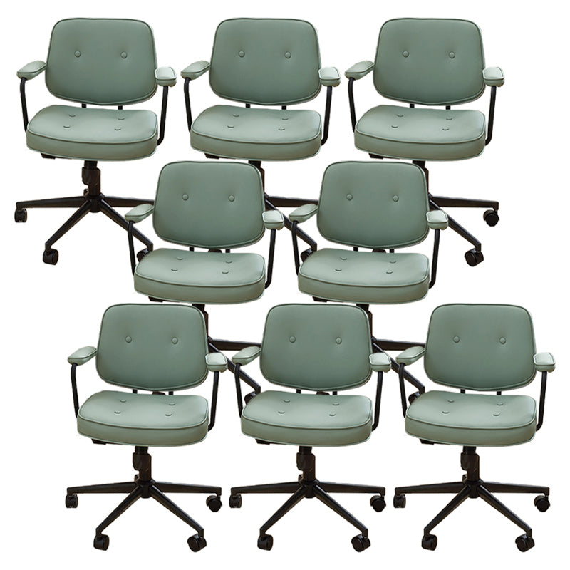 Padded Arms Desk Chair Modern Adjustable Seat Height Swivel Chair with Wheels
