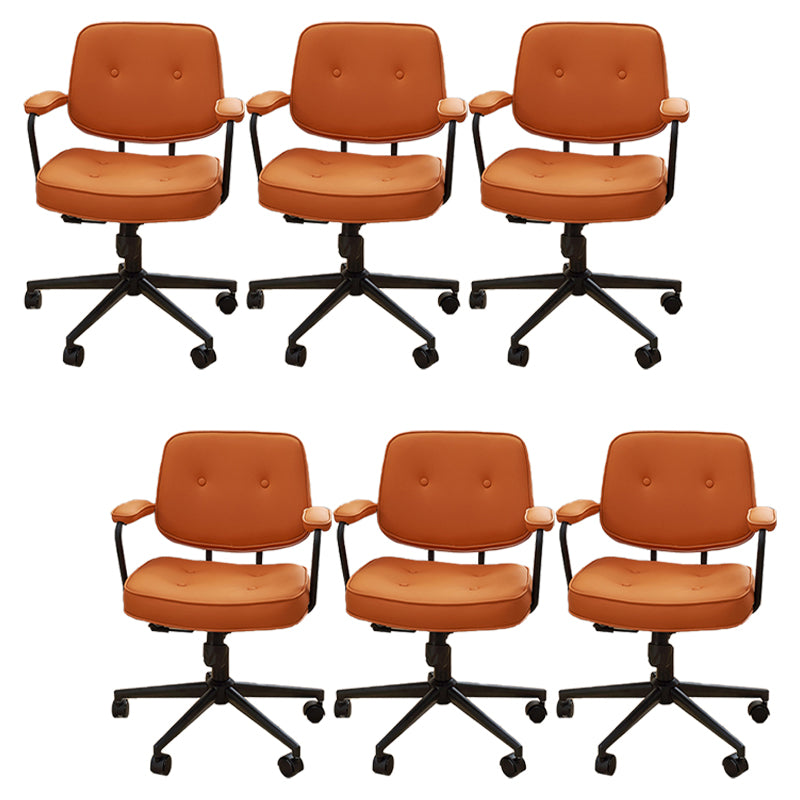 Padded Arms Desk Chair Modern Adjustable Seat Height Swivel Chair with Wheels