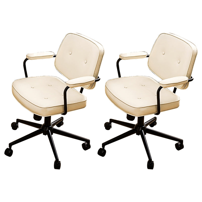 Padded Arms Desk Chair Modern Adjustable Seat Height Swivel Chair with Wheels