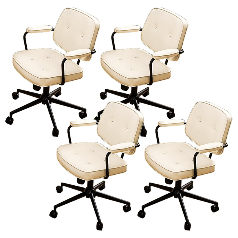 Padded Arms Desk Chair Modern Adjustable Seat Height Swivel Chair with Wheels