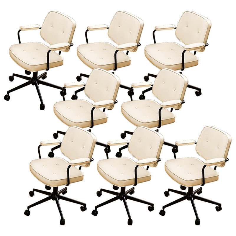 Padded Arms Desk Chair Modern Adjustable Seat Height Swivel Chair with Wheels