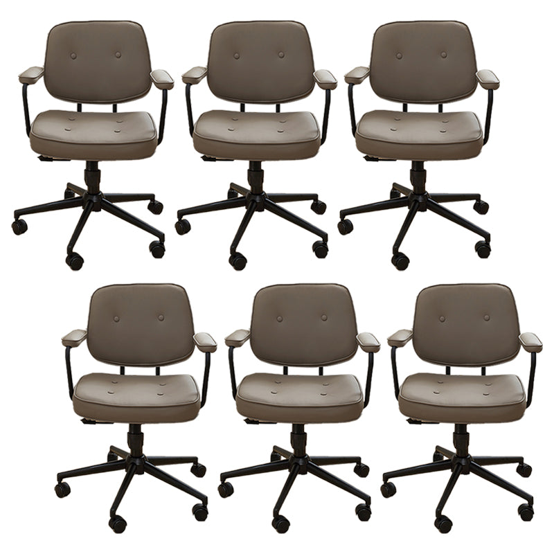 Padded Arms Desk Chair Modern Adjustable Seat Height Swivel Chair with Wheels
