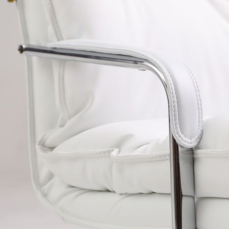 Fixed Arms Desk Chair Modern No Distressing Leather Office Chair