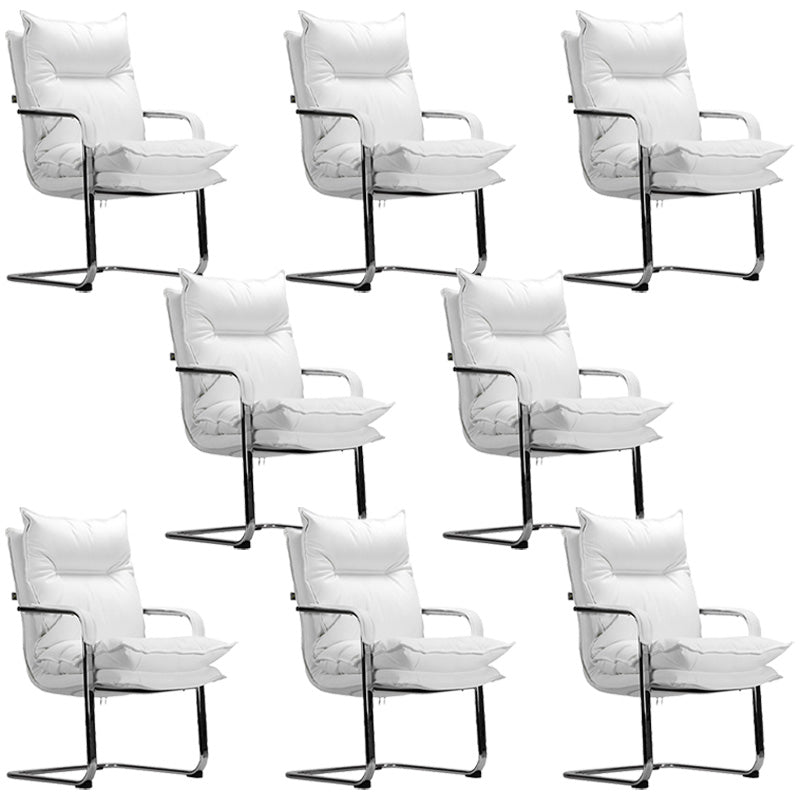 Fixed Arms Desk Chair Modern No Distressing Leather Office Chair