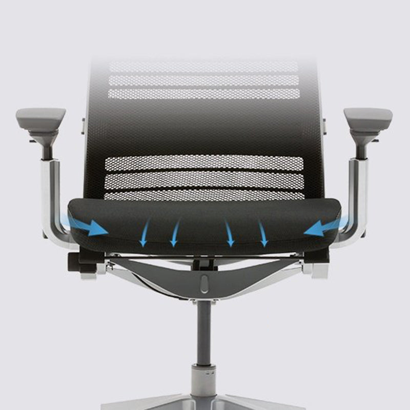 Removable Arms Chair Adjustable Seat Height Swivel Chair with Wheels