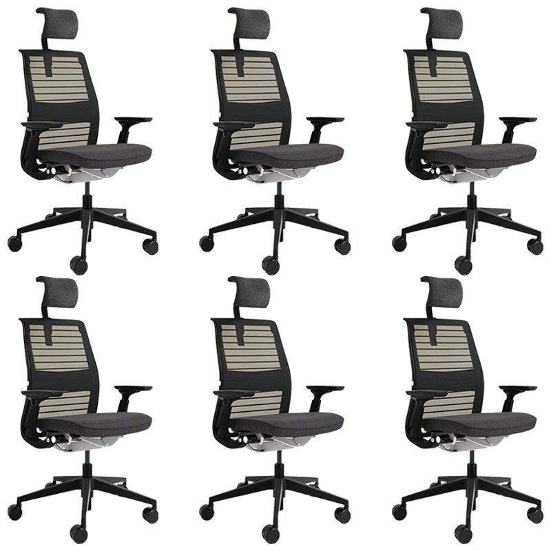 Removable Arms Chair Adjustable Seat Height Swivel Chair with Wheels