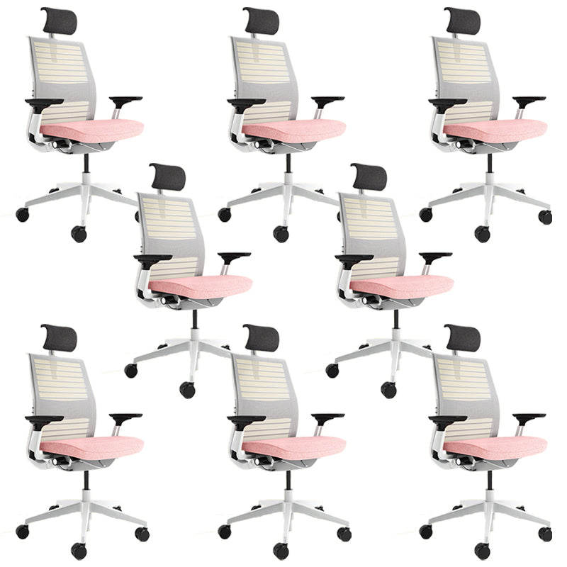 Removable Arms Chair Adjustable Seat Height Swivel Chair with Wheels