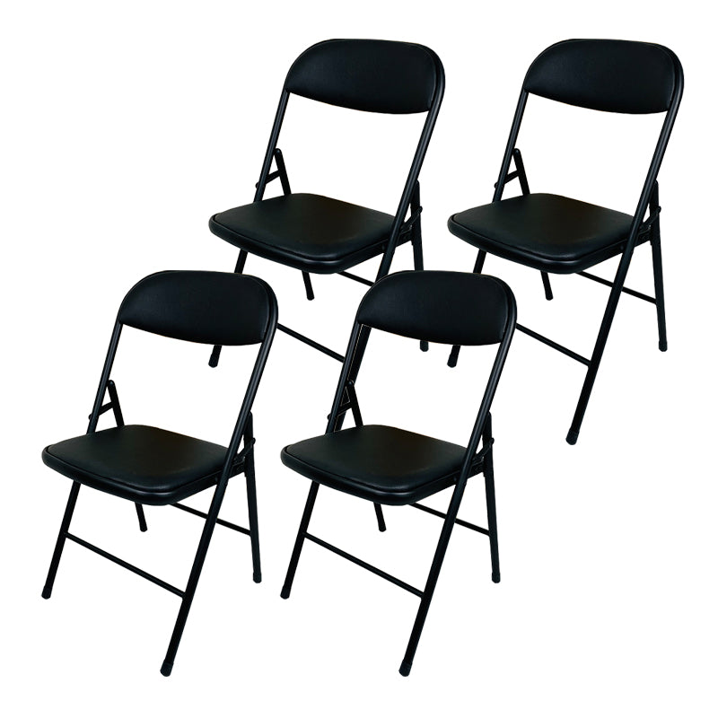 Modern Metal Office Chair No Wheels Mid/Low Back Desk Chair without Arm