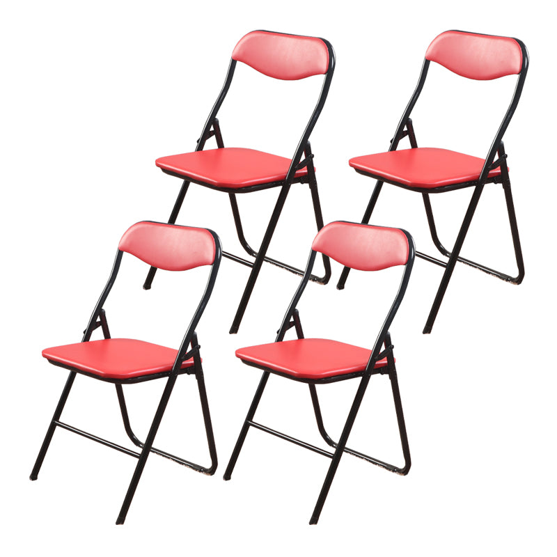 Modern Metal Office Chair No Wheels Mid/Low Back Desk Chair without Arm