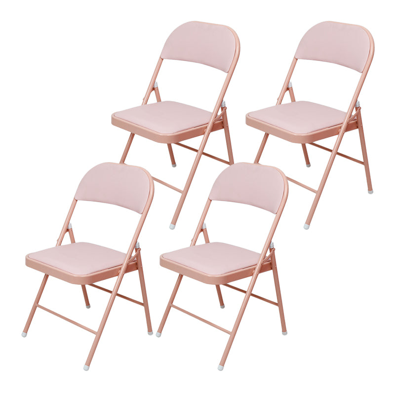 Modern Metal Office Chair No Wheels Mid/Low Back Desk Chair without Arm