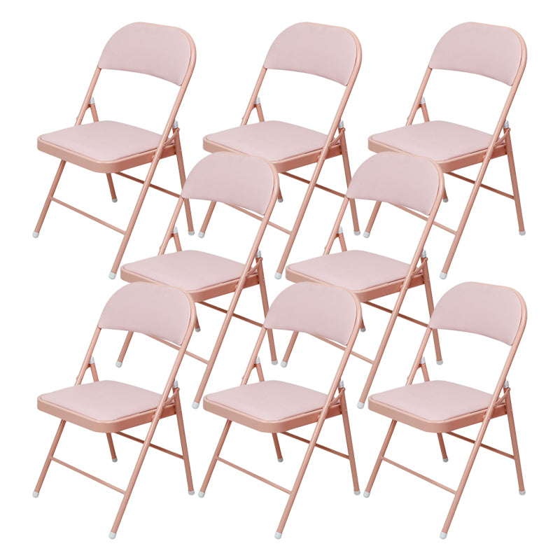 Modern Metal Office Chair No Wheels Mid/Low Back Desk Chair without Arm